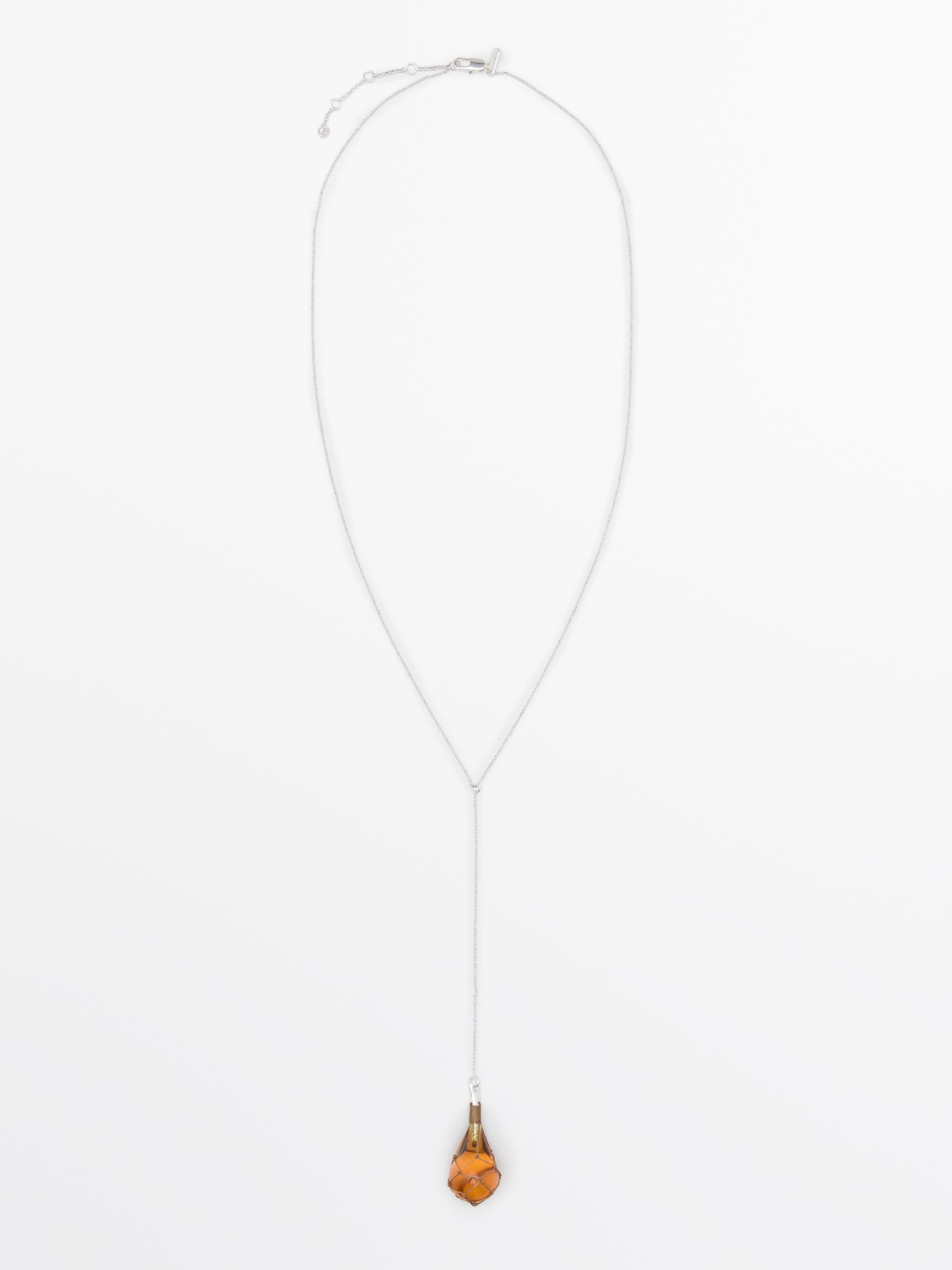 Necklace with glass droplet piece
